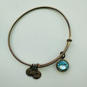 Alex and Ani Initial
Charm Blue Topaz March Bangle
Bracelet